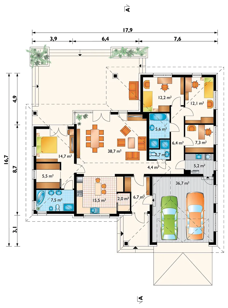 Rzut parteru projekt Ariadna