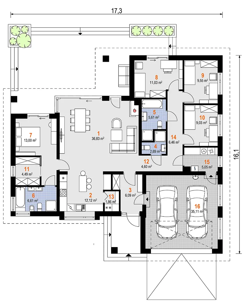 Rzut parteru Ariadna Rex