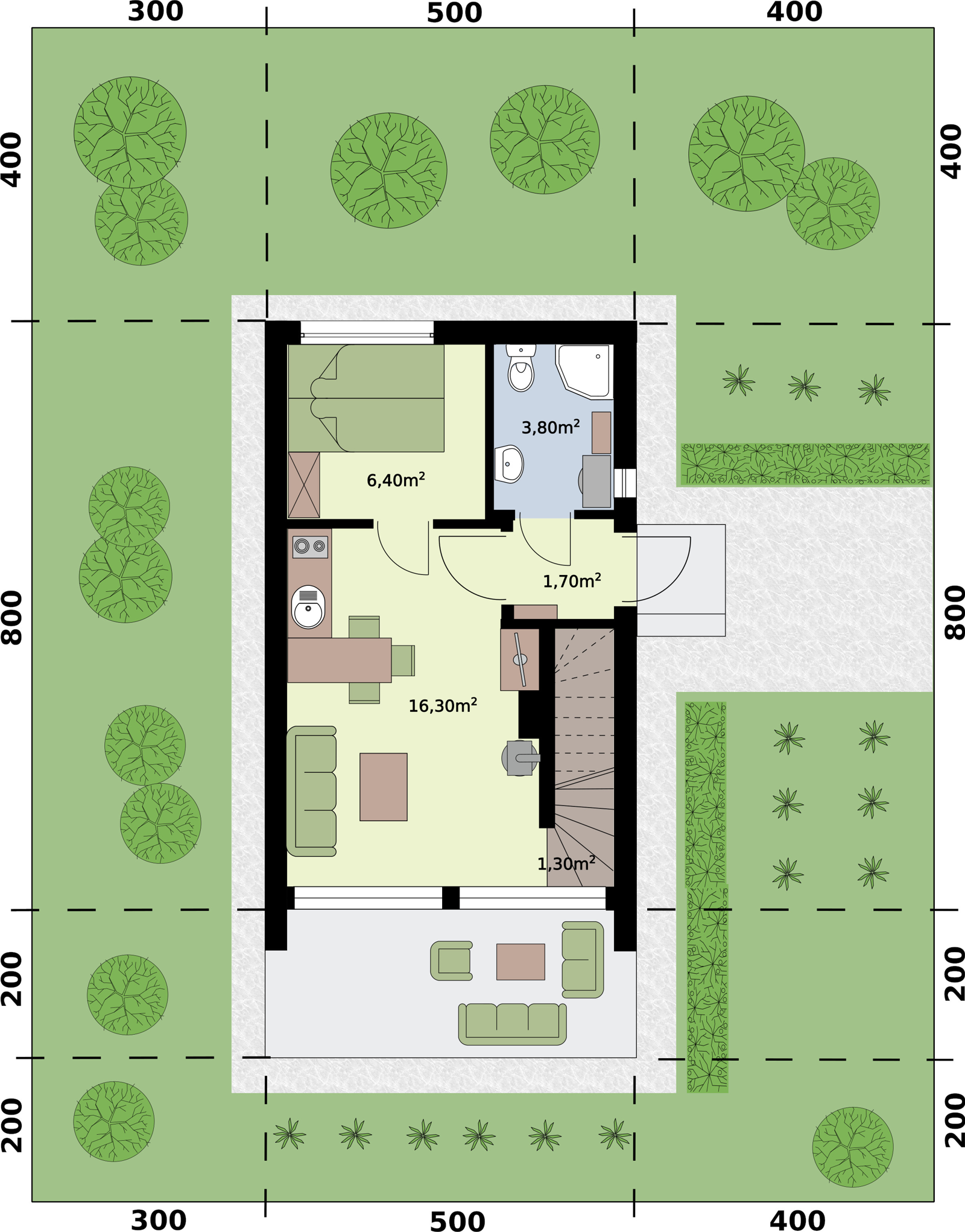 Projekt domu L-302 szkielet drewniany