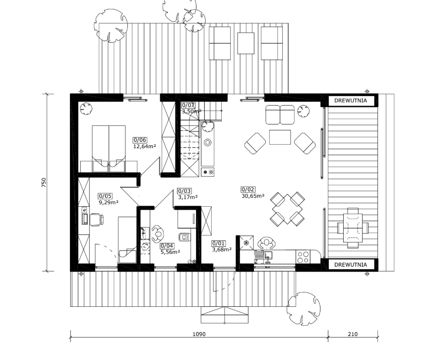 Projekt domu Halo 2 rzut parteru