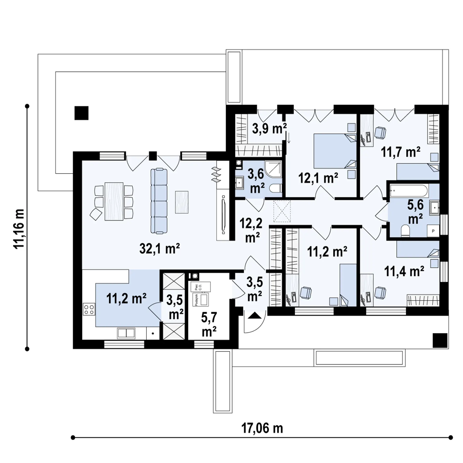 Projekt parterowy Z349